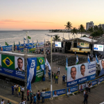 Flávio Bolsonaro em Maceió: visita movimenta campanha presidencial e ocorre em meio a disputa acirrada pelo Governo de Alagoas